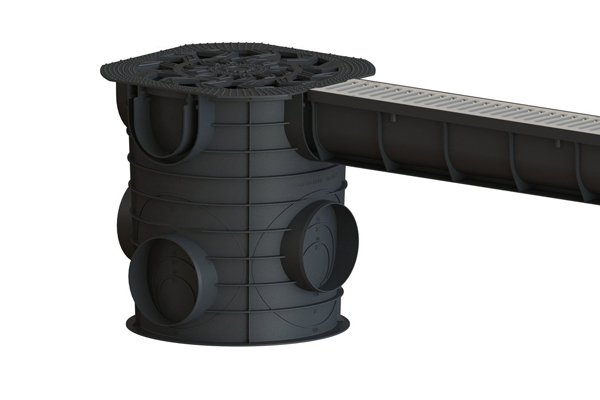 Лоток водоотводный Easy1 DN70 H90, с решеткой щелевой оцинкованной (1000x90x90мм) класс нагрузки А15